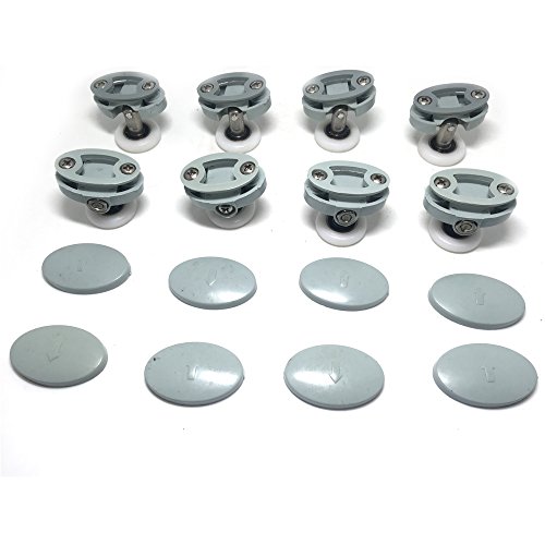 Image of Smooth Set of 8 Single Shower Door ROLLERS /Runners /Wheels 23mm in Diameter