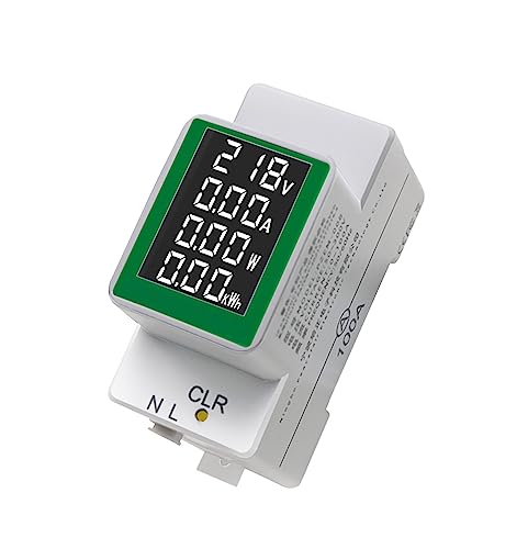 Image of HiLetgo AC Digital Multimeter 50-300V 100A PZEM-008 LCD Display Digital Current Voltage Active Power Energy Multimeter Ammeter Voltmeter AC Din Rail Meter
