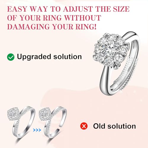 ring sizer for loose rings 12 pack 4 sizes invisible clear silicone non-slip adjustable ring sizers ring resizer and tightener guards for women and men make rings smaller without resizing