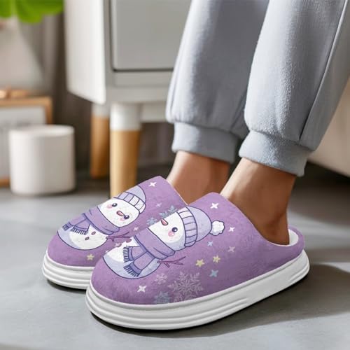 Xoenoiee House Slippers for Women Men, Slip On Winter Warm Bedroom Shoes Anti-slip Cozy Indoor Outdoor Slippers3
