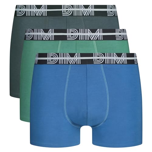 DIM Homme – Boxers Style Powerful Coton Stretch x3 | Ceinture Graphique Colorée | Confort Optimal | Coton Doux Extensible