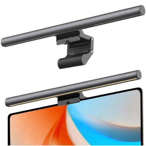 Yeelight Monitor Light Bar Touch Control 1500Lux Dimmable USB Powered LED Light Bar Stepless Adjustable Color Temperature Monitor Lights No Glare & Eye-Care Curved PC Screen Lamp for Home Work Game