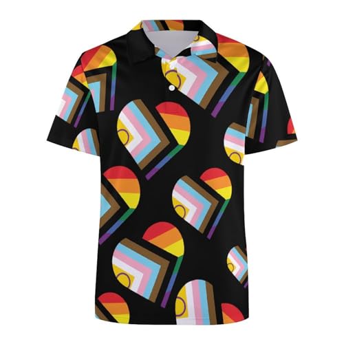 Polo transgénero para mujer con diseño de corazón transpirable de manga corta 5