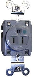 15A 5-15R 125V Receptacle Single Gray - Pack Of 6