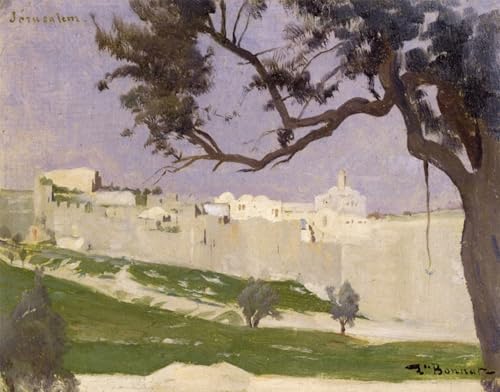 Cuadro de la Vista de Jerusalén de León Bonnat, pintura murales decor para un salón elegante