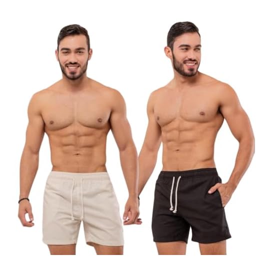 Kit 2 Short masculino linho sarja mauricinho qualidade premium curto moda praia Bermuda