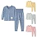 Produktbild Kinnart Autumn Unisex Kids Bequeme Und Warme Langarm-Glühbirne Niedlich Bedruckte Oberhose Rundhals-Nachtwäsche-Set Outfit Für Den Alltag Geeignet Rosa M.