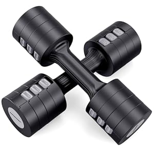 EAST MOUNT Adjustable Dumbbells 5 lb Dumbbells Set of 2 / Pair 10 lb Total Free Weights 6 in 1 Women Hand Weights for Home,Office,Gym Exercise Training 2lb 3lb 4lb 5lb Fast Adjust