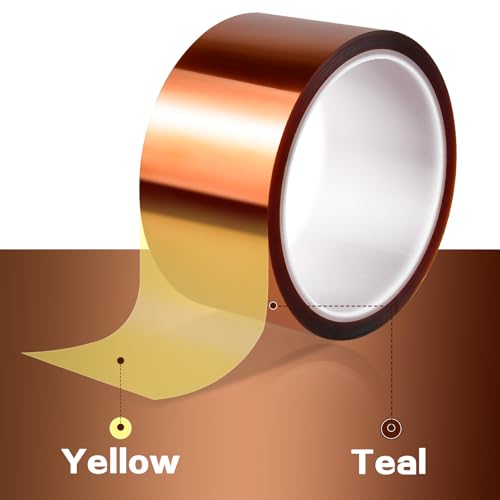 Image of 3 Roll Heat Tape, 50 mm(1.96 in) x 33 m(108 ft) Heat Resistant Tape, Heat Tape for Sublimation Up to 200 ℃(392 ℉), No Residue Heat Transfer Tape for Soldering, Masking, 3D Printer Application