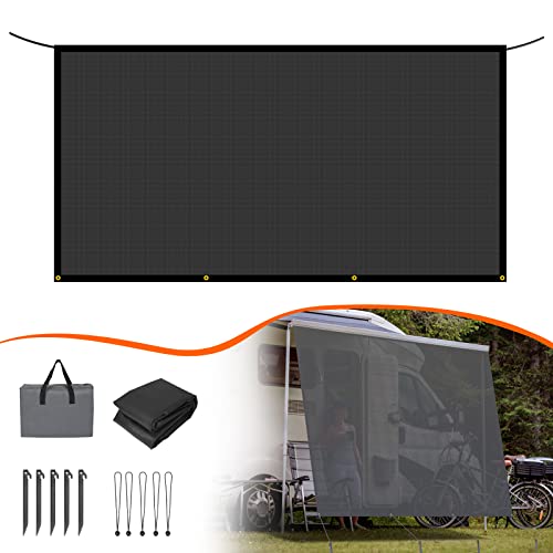Mikkuppa 9' X 15'3'' Rv Awning Sun Shade Screen - Black Mesh Rv Awning Shade Screen With Complete Kits For Camper Trailer Uv Sun Blocker #TOP28
