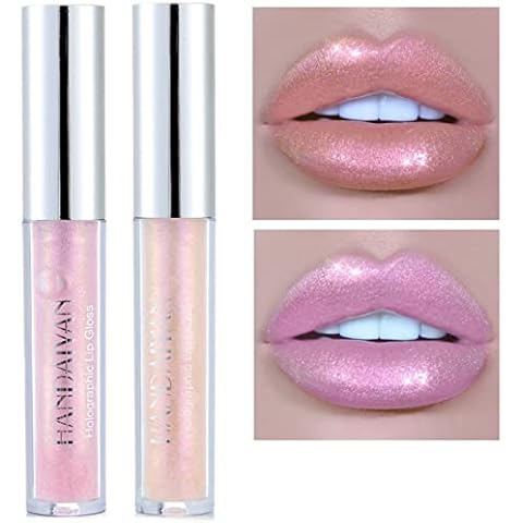 2PCS Lip Gloss Glitter Lipstick,Glossier Liquid Lip Gloss Set,Nude Lip Gloss,Glossier Lip Stick Matte Lipstick,Shinning Lipsticks ,Lip Stain Glitter Lip Gloss,Lip Plumper Tinted Lip Balm(#07#05) Cover