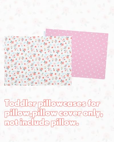Image of ALVABABY Toddler Pillowcases 2 Pack Organic Cotton Kids Pillow Cover Fit 13 inchx 18 inch or 12 inchx20 inch Envelope for Girl Boy Travel