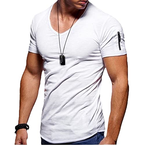 Chemise décontractée à manches courtes blanc XL vêtement été homme