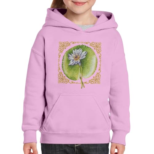 Sweat à capuche enfant lotus élégant collage nature fleurs - 3