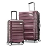Samsonite Omni 2 Hardside 2 Piece Set - Includes Carry-On & Medium Checked Suitcases - 360° Dual Spinner Wheels - Integrated TSA Lock & Expansion - Amazon Exclusive - Nature Merlot