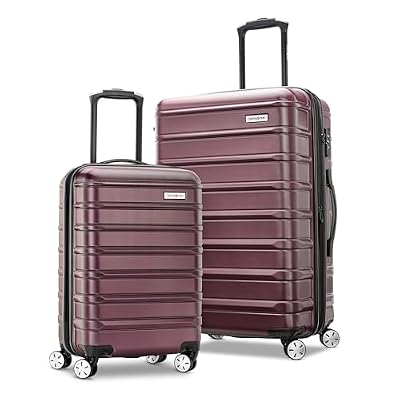 Samsonite Omni 2 Hardside 2 Piece Set - Includes Carry-On & Medium Checked Suitcases - 360° Dual Spinner Wheels - Integrated TSA Lock & Expansion - Amazon Exclusive - Nature Merlot