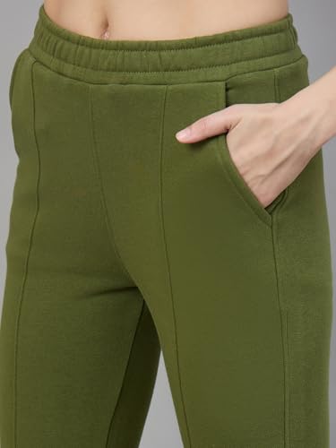 Image of 98 Degree North Women Flared Fleece Track Pants-GL1315-ALMOND