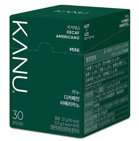 KANU Decaf Coffee Americano Mini, Instant Decaffeinated Stick, 30 Sticks