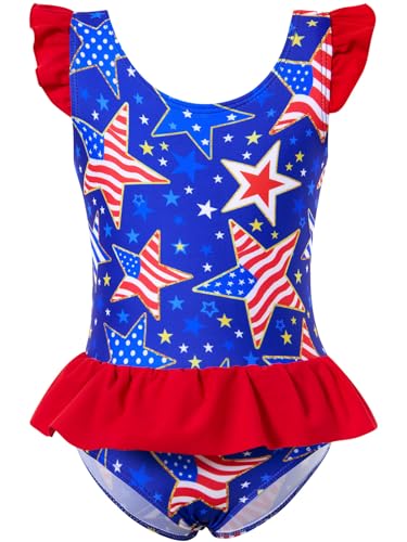 Image of Vieille Toddler Little Girls One Piece Swimsuits Ruffles Bathing Suits Mermaid Dinosaur Swimwear 2-7T