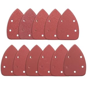 STEBRUAM 88 Stück Klett-Schleifdreiecke Maus Detail Schleifpapier, 5 Loch 90x140 mm Maus Schleifblätter 40 60 80 100 120 180 240 320 400 600 800 Körnung für Black und Decker Palmschleifer