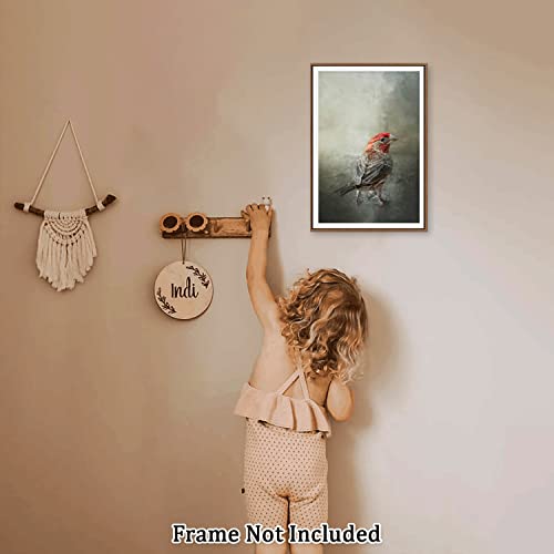 Canvas Prints Wall Art For Home And Office Wall Decoration The Sparrow Canvas Artwork Print Painting Picture Red And Brown Bird Modern Abstract Unframe Wall Art For Living Room Bedroom Kitchen 12X18Inch #TOP2