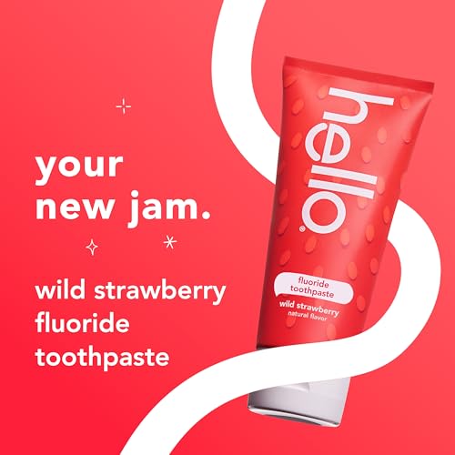 Image of hello Wild Strawberry Kids Toothpaste with Fluoride, Strawberry Toothpaste for Kids, Safe for Ages 2 and Up, Helps Prevent Cavities, Strengthen Enamel, and Polishes Teeth, ADA Approved, 3 Pack, 4.2 Oz
