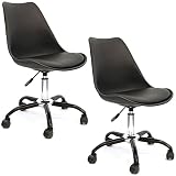 CMP IBERICA 2 sedie con Ruote Nere, Nero, H. 92cm