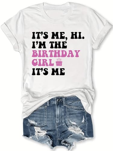 Image of Birthday Girl Shirt 2nd 3rd 4th 5th 6th 7th 8th 9th 10th Birthday Outfit for Girls Cotton Round Neck Tops