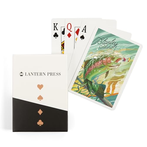 Baraja de 52 cartas Poker Stanley Idaho Lantern Press