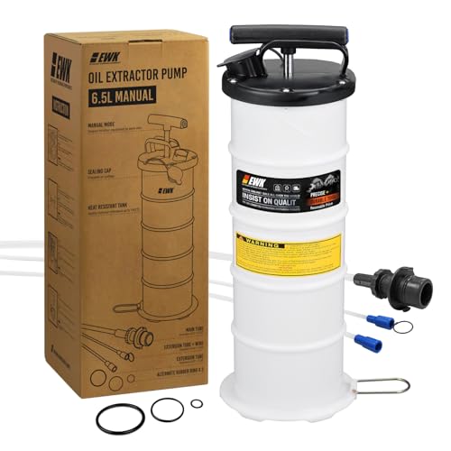EWK 6.5L Manual Oil Extractor Pump for Oil Change, Fluid Evacuators for Cars, Boats, Jet Skies, Lawnmowers, Quick Oil Drain in 10 Pumps