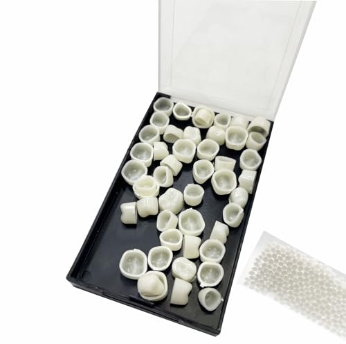 Image of 1 Box False Teeth Crown Repair Kit Dental Posterior Tooth Veneers Fake Tooth Cap Crown with Thermal Beads for Fixing or DIY