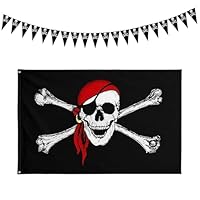 2 Pcs Pirate Flag, Pirate Bunting, Pirate Flags, Pirate Party Decorations, Pirate Flag Large, Nautical Bunting, Pirate Decorations, For Themed Parties, Kids
