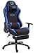 Fauteuil de Bureau Gaming Shift XL I Rembourré Revêtement Tissu I Chaise de Bureau avec/sans Repose-Pied Dossier Ajustable I Hauteur Réglabl, Couleur:Noir/Bleu, Repose-Pieds:avec Repose-Pieds