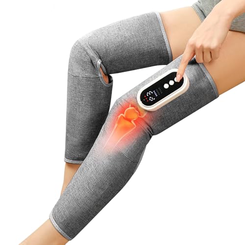 Kabelloses Beinmassagegerät,Wadenmassagegerät,Massagegerät beine mit Heizung und Luftkompression,Fußmassagegerät 3 Modi|3 Intensitäten,Hot Pressure Leg Massager zur Entspannung (Grau Doppeln)