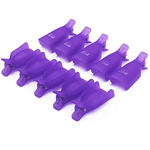 10 peças de plástico acrílico para unhas de imersão clipe de tampa removedor de polimento de gel UV