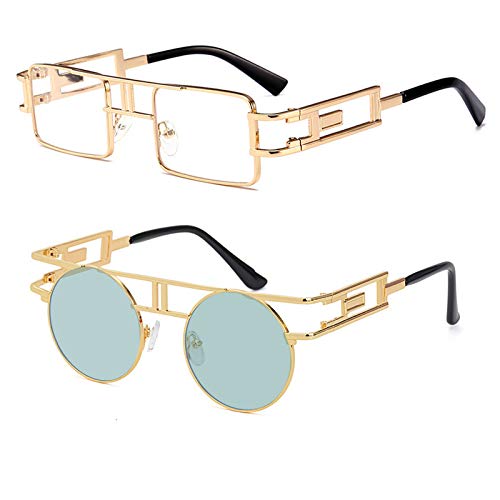 Image of mincl /Hip-Hop Square Metal Small Frame Clear Color Lens Sunglasses