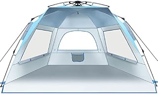 Glymnis Beach Tent 4-5 Person Pop Up Beach Tent UPF 50+ Instant Outdoor Umbrella Sun Shade Shelter Large Portable Beach Tent for Adults