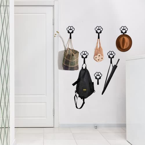 6 PCS Dog Paw Shaped Dog Leash Hook for Wall, Metal Leash Holder Wall Mounted Hanger for Coat Key Entryway Hallway Kitche Office - Image 5