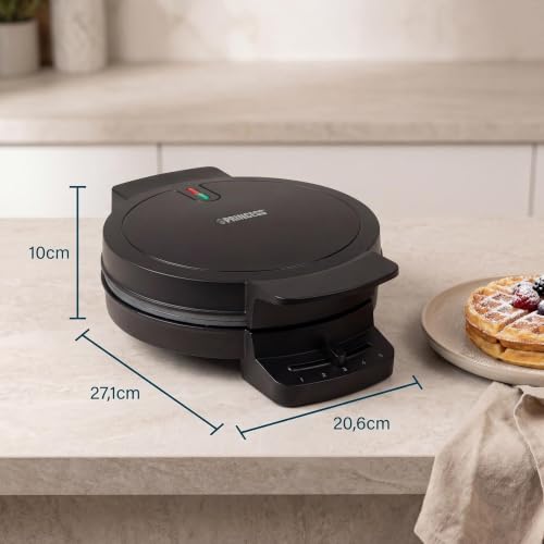 Princess Waffeleisen Deluxe, 5 Herzwaffeln, 1000 W Leistung, Antihaftbeschichtung, Kontrollleuchten, Kompaktes Design, 01.132378.01.001 – Ansicht 2