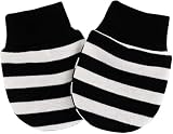 1 Paar Baby-Handschuhe, kratzfest, weiche Baumwolle, Handschutz, Fäustlinge für Neugeborene, schwarz und weiß gestreift, Handschuhe und Fäustlinge für Jungen