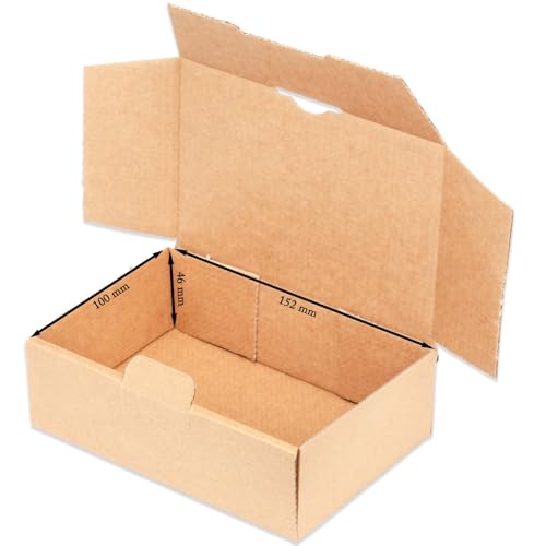 kartonprimus Maxibriefkartons 160 x 110 x 50 mm MB-1 braun Maxibrief Karton Faltschachtel stabil Versandkarton für Post DHL Versand DIN A6 Warensendung Büchersendung Versandschachtel (25 Stück)