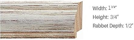 Rustic Hardwood Frame (10x13, Rustic Whitewash w/Silver Lip)