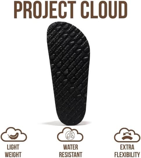 Project Cloud 100% Genuine Leather Flat Sandals For Women 2026 Cork Footbed Womens Sandals with Memory Foam and arch support Vacation Essentials Slides for Women Footwear (Venita) - Image 5