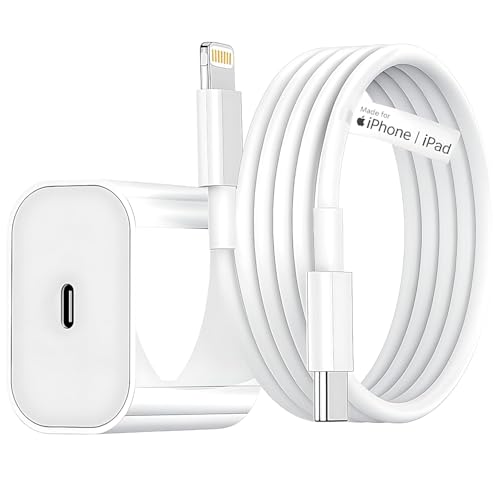DiHines 20W USB-C Charger with Lightning Cable, White - Image 2