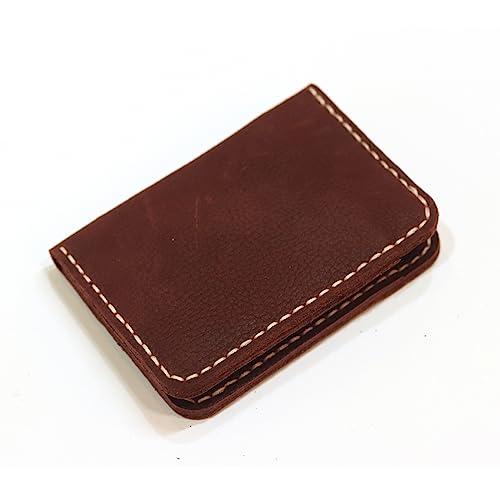 Hand-sewn Leather Card Bag Wallet Large Capacity Uulti-slot Folding Short Style Card Case Wallet3