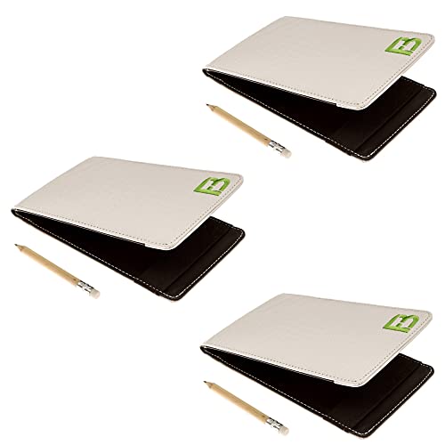 FB FUZZYBUNKERS Quality Leather Golf Scorecard Holder - Yardage Book Cover - Golf Yardage Book - Golf Scorecard Book -Free Pencil and Stat Tracker Sheet