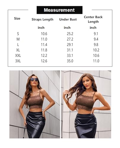 Image of Avidlove Lace Bralette for Women High Neck Camisoles Racerback Double-Layered Crop Top