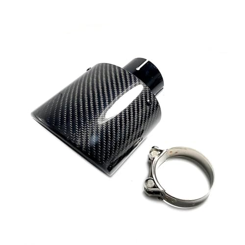 Tubo de escape de coche con puntas de carbono inclinadas y silenciador universal de 67-105 mm