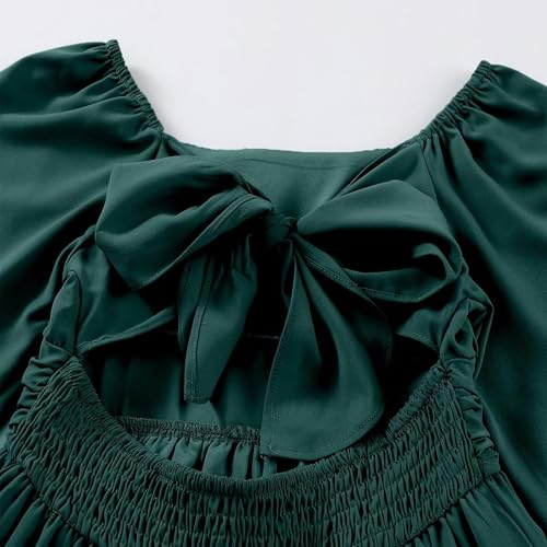 Girls Long Sleeve Dress Tie Back 𝗦mocked Off Shoulder A-Line Swing Dresses Summer Cute Knee Length 𝗦undress3