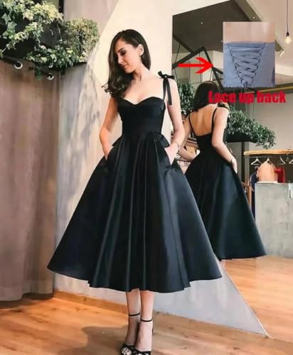 Spaghetti Straps Satin Homecoming Dresses with Pockets A Line Sweetheart Short Prom Dress Cocktail Dresses for Teens4